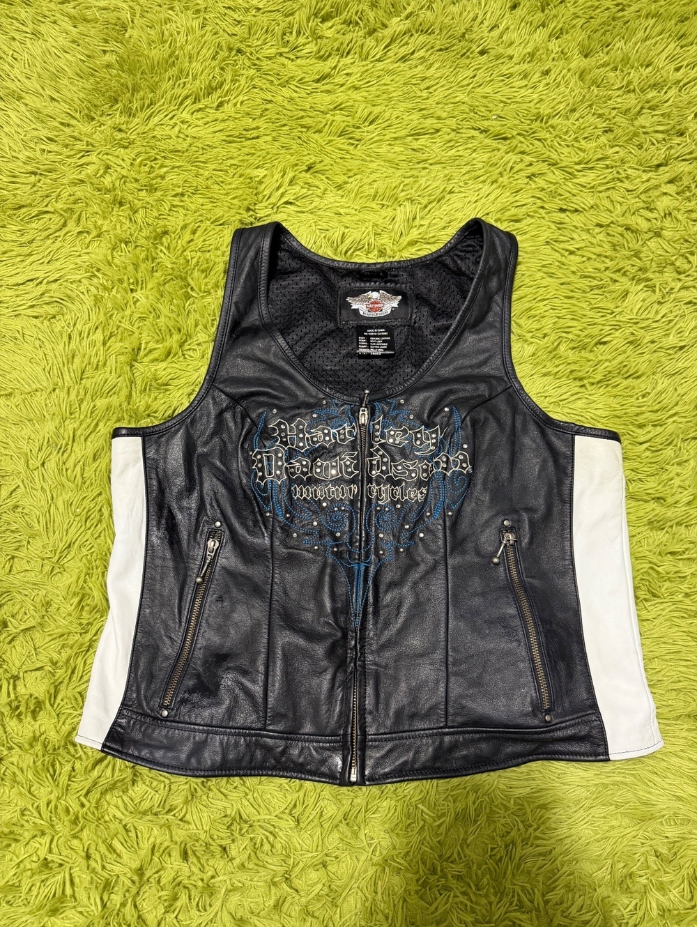 Harley Davidson Kaleidoscope Vest Women’s XL Embroidered Studded